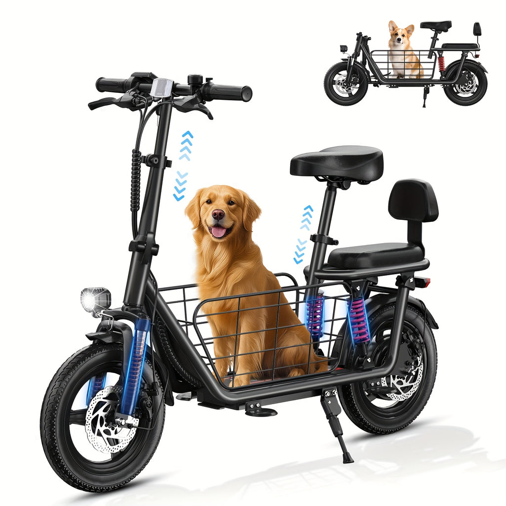 2 Seater Folding Electric Scooter With Basket