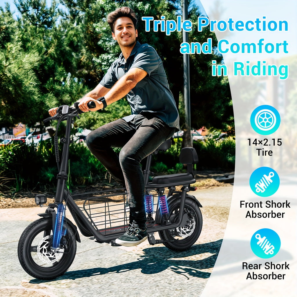 2 Seater Folding Electric Scooter With Basket