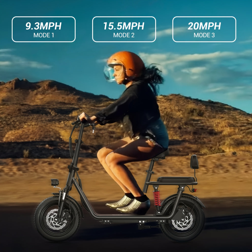 2 Seater Folding Electric Scooter With Basket