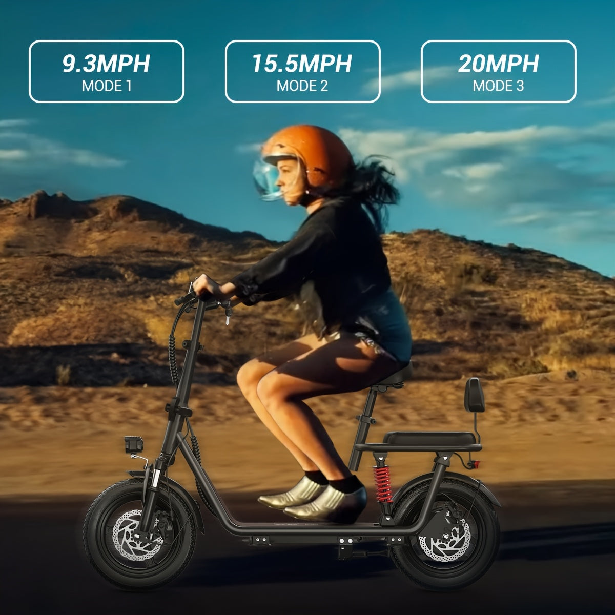 2 Seater Folding Electric Scooter With Basket