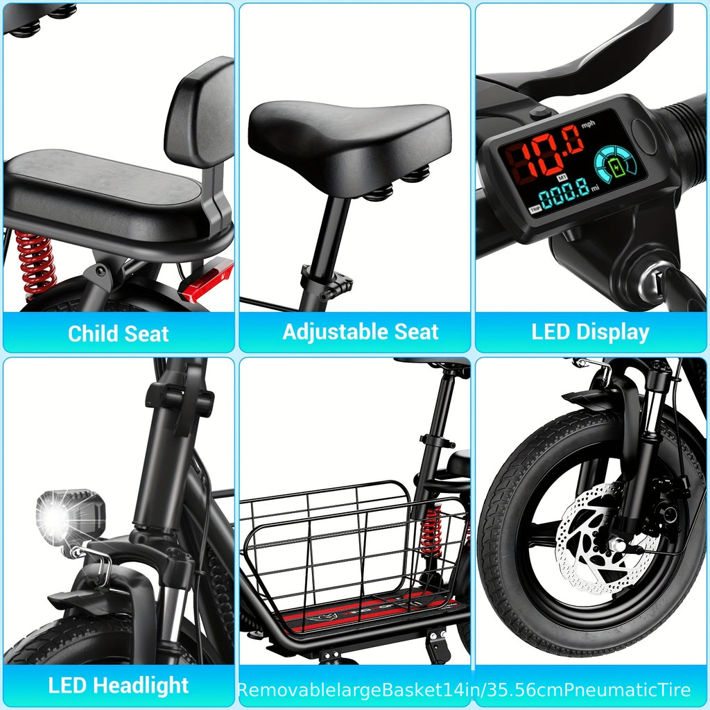 2 Seater Folding Electric Scooter With Basket