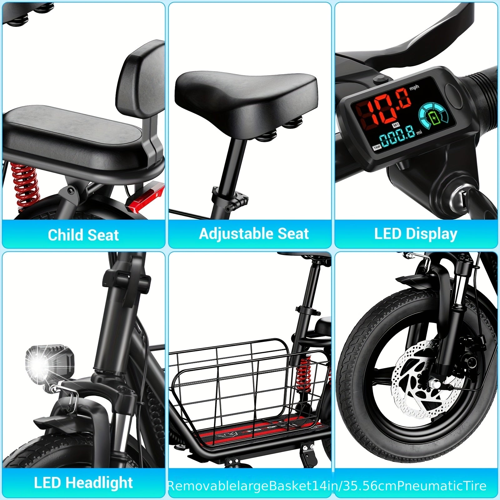 2 Seater Folding Electric Scooter With Basket