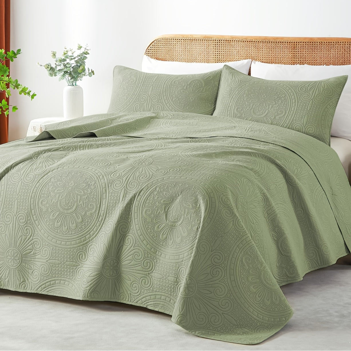 2/3pcs Cooling & Refreshing Summer Quilt Set - Lightweight Breathable Microfiber Bedspread - Modern Coin Pattern Coverlet All Season - Holiday Gifts For Family Friends (1 Quilt, 1/2 Pillow Shams)