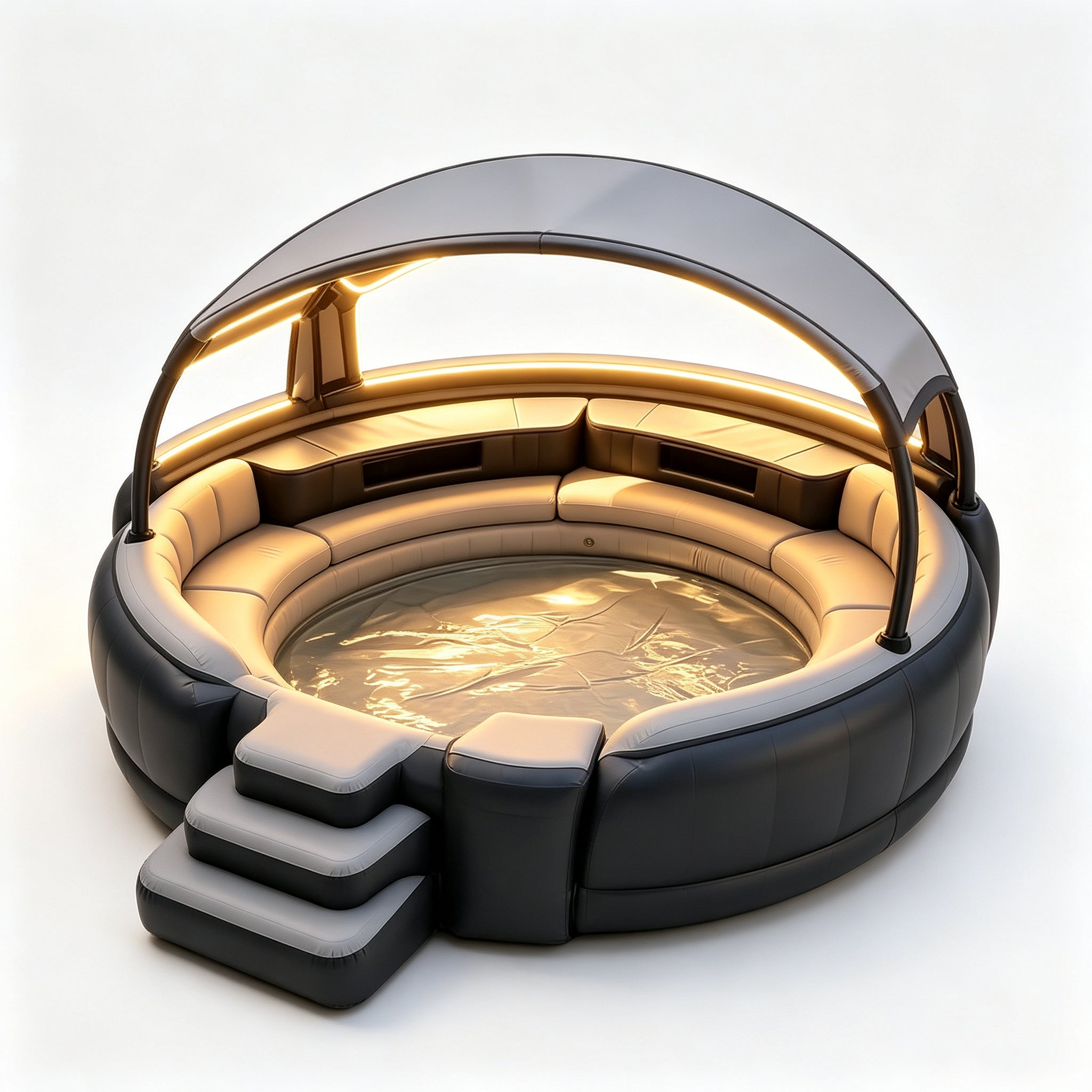 Luxury Multi-Person Inflatable Pool with Entry Steps