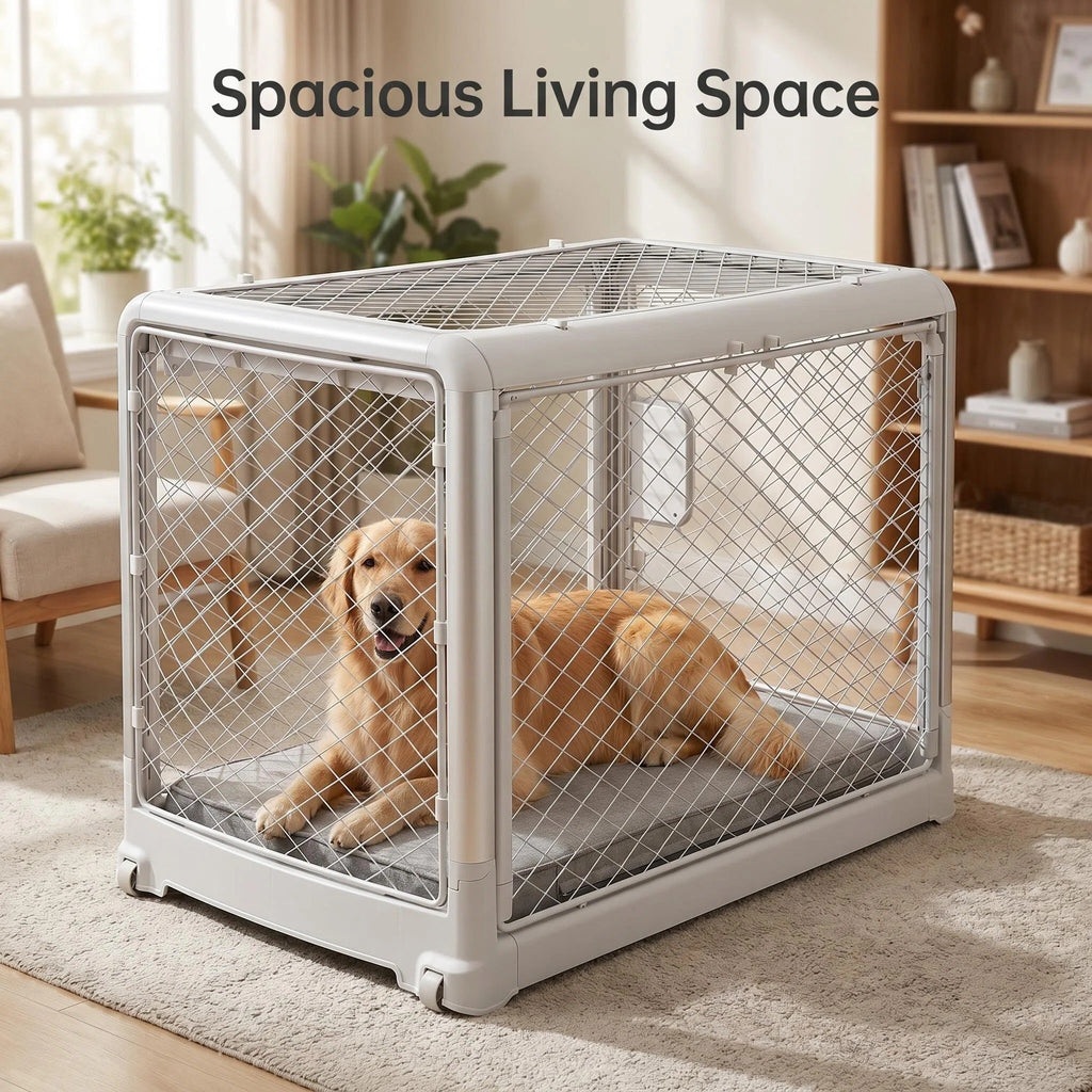 Collapsible Wheeled Portable Indoor Dog Kennel
