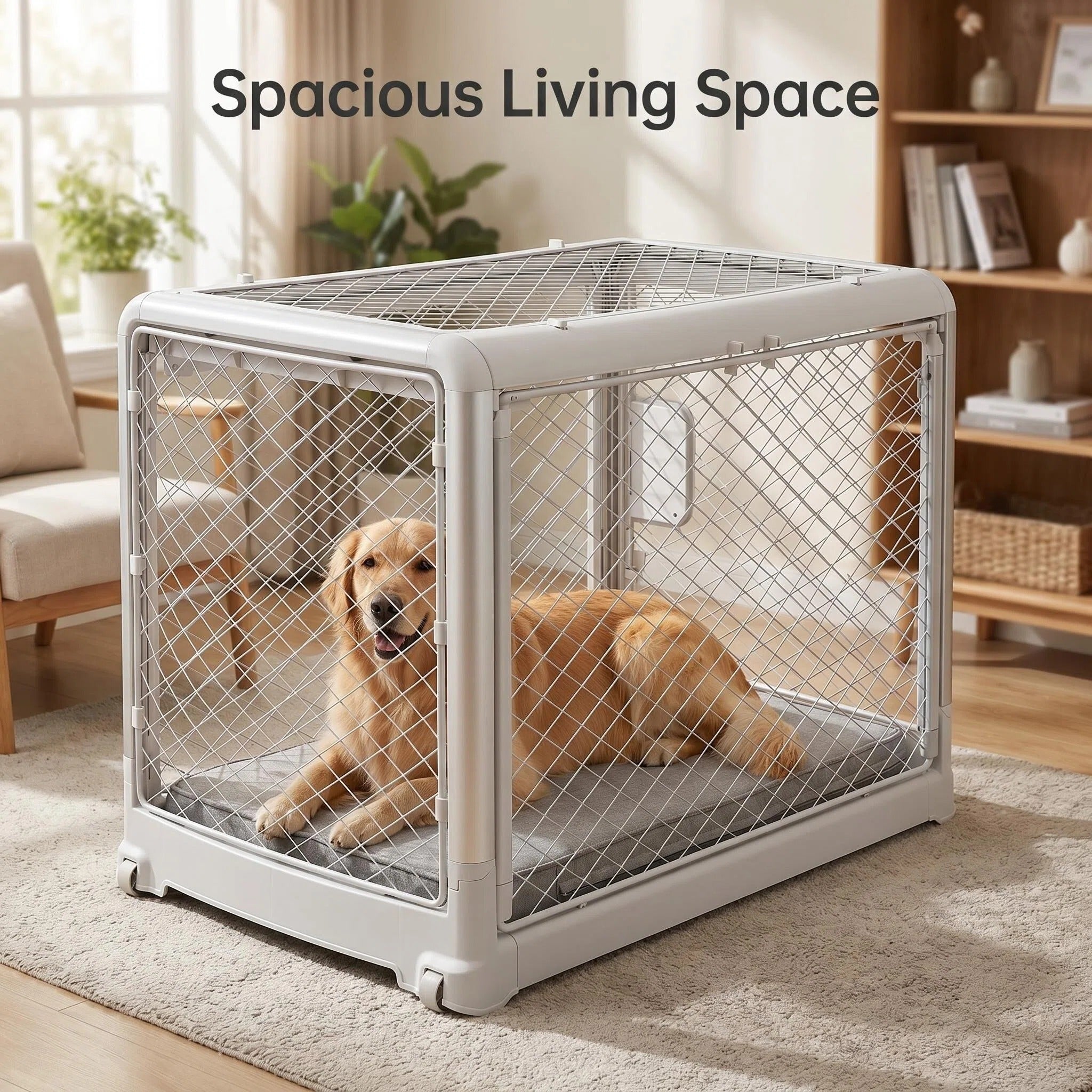 Collapsible Wheeled Portable Indoor Dog Kennel