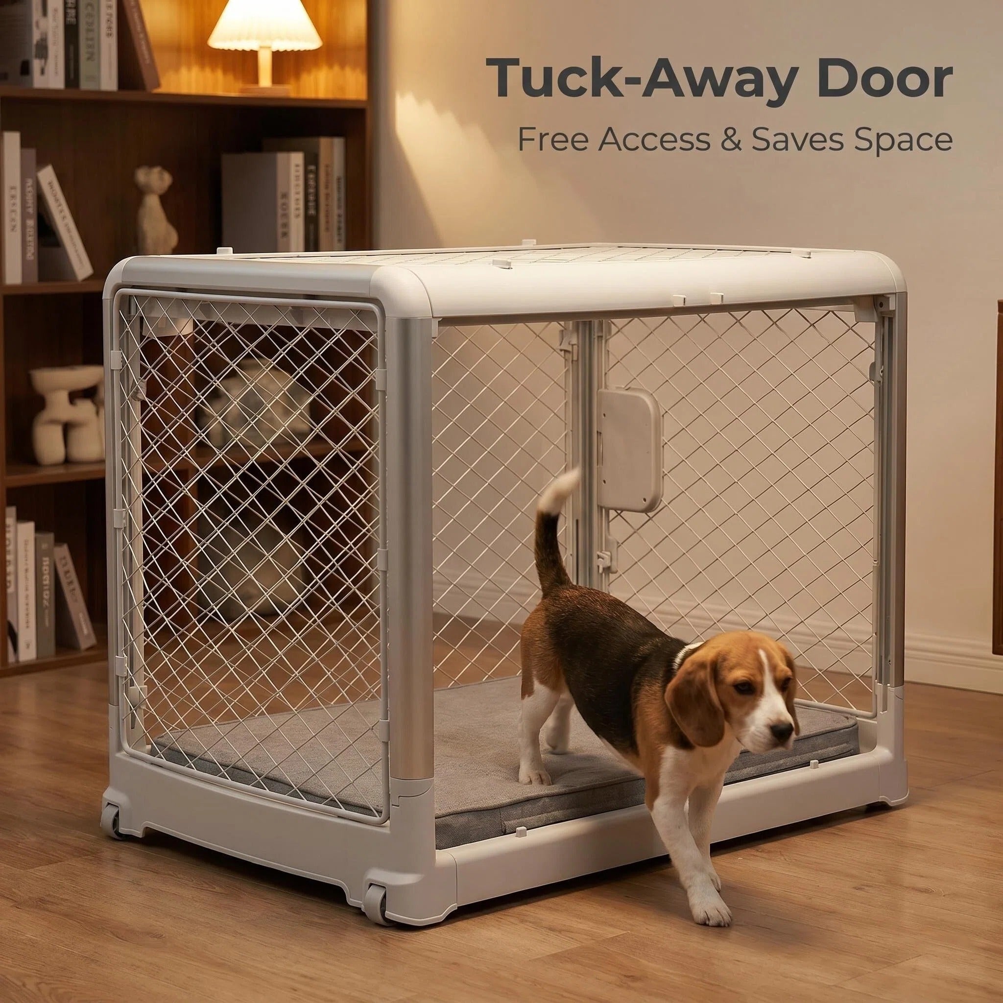 Collapsible Wheeled Portable Indoor Dog Kennel