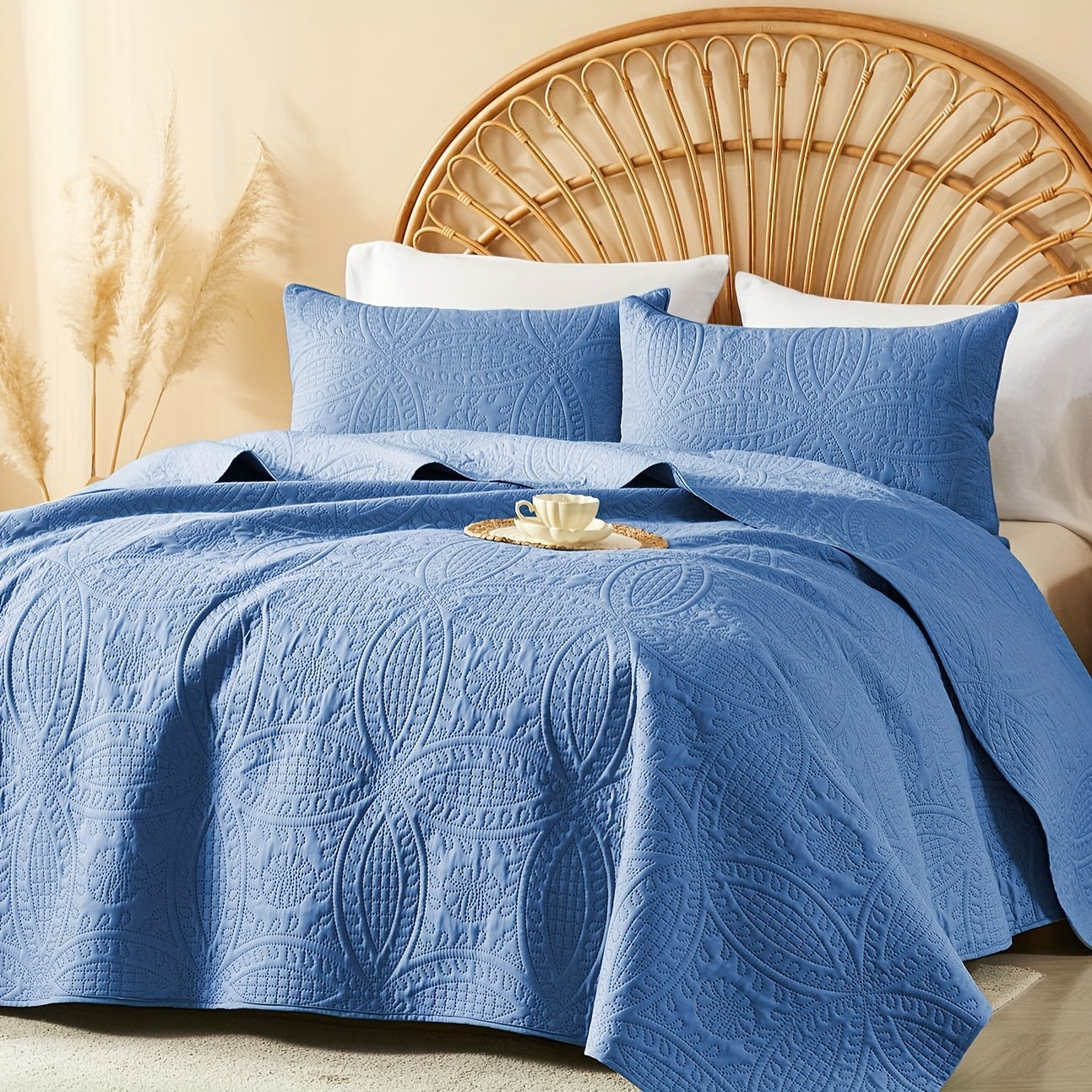 2/3pcs Cooling & Refreshing Summer Quilt Set - Lightweight Breathable Microfiber Bedspread - Modern Coin Pattern Coverlet All Season - Holiday Gifts For Family Friends (1 Quilt, 1/2 Pillow Shams)