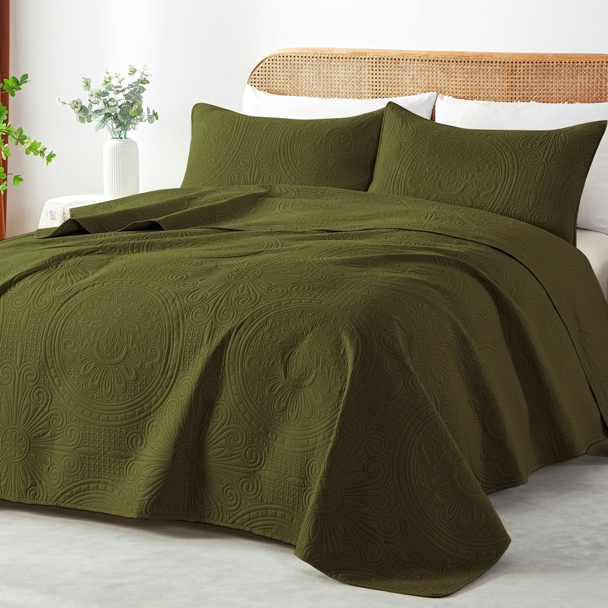 2/3pcs Cooling & Refreshing Summer Quilt Set - Lightweight Breathable Microfiber Bedspread - Modern Coin Pattern Coverlet All Season - Holiday Gifts For Family Friends (1 Quilt, 1/2 Pillow Shams)