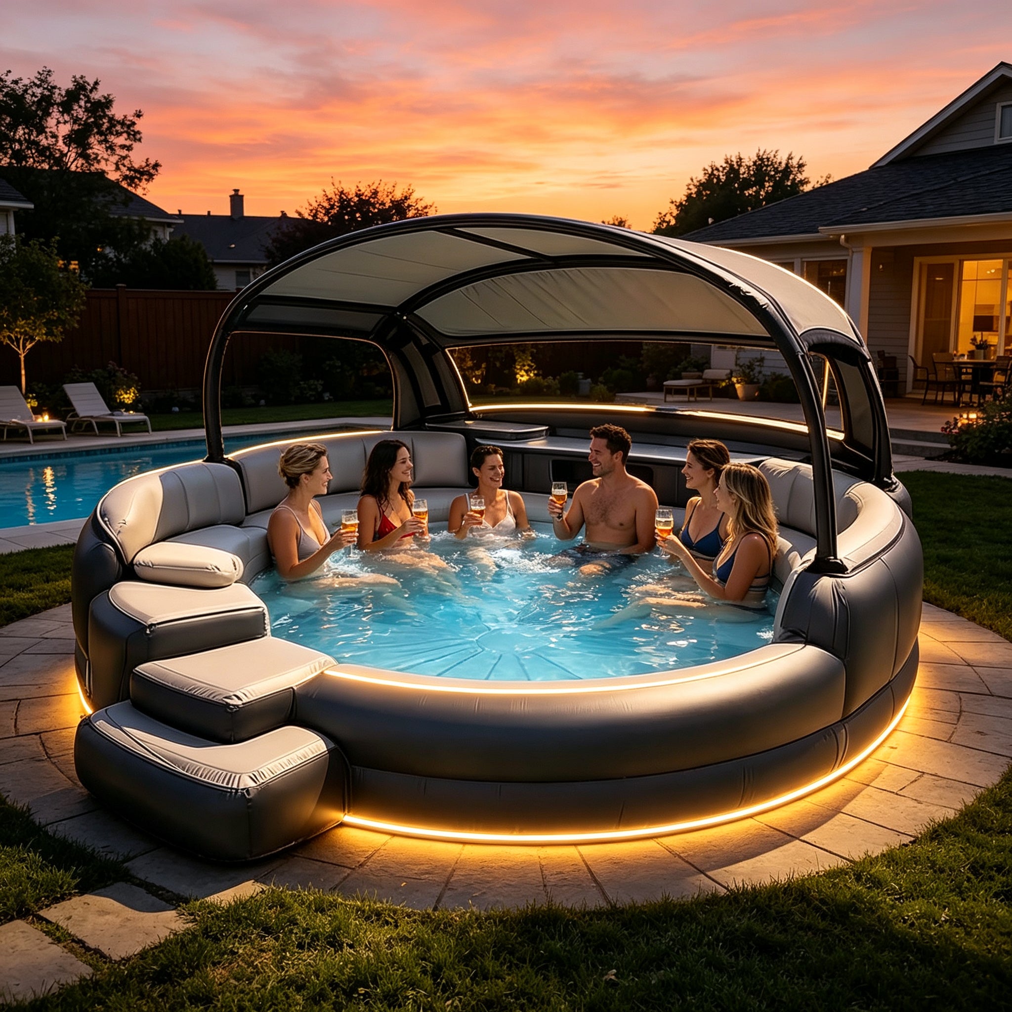 Luxury Large Multi-Person Inflatable Swimming Pool