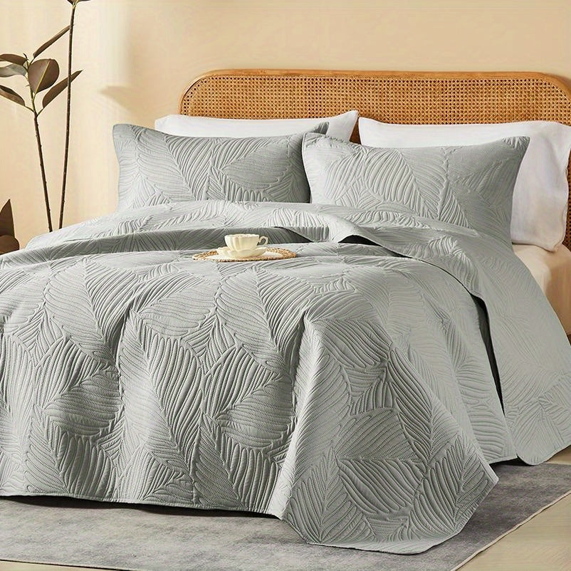 2/3pcs Cooling & Refreshing Summer Quilt Set - Lightweight Breathable Microfiber Bedspread - Modern Coin Pattern Coverlet All Season - Holiday Gifts For Family Friends (1 Quilt, 1/2 Pillow Shams)