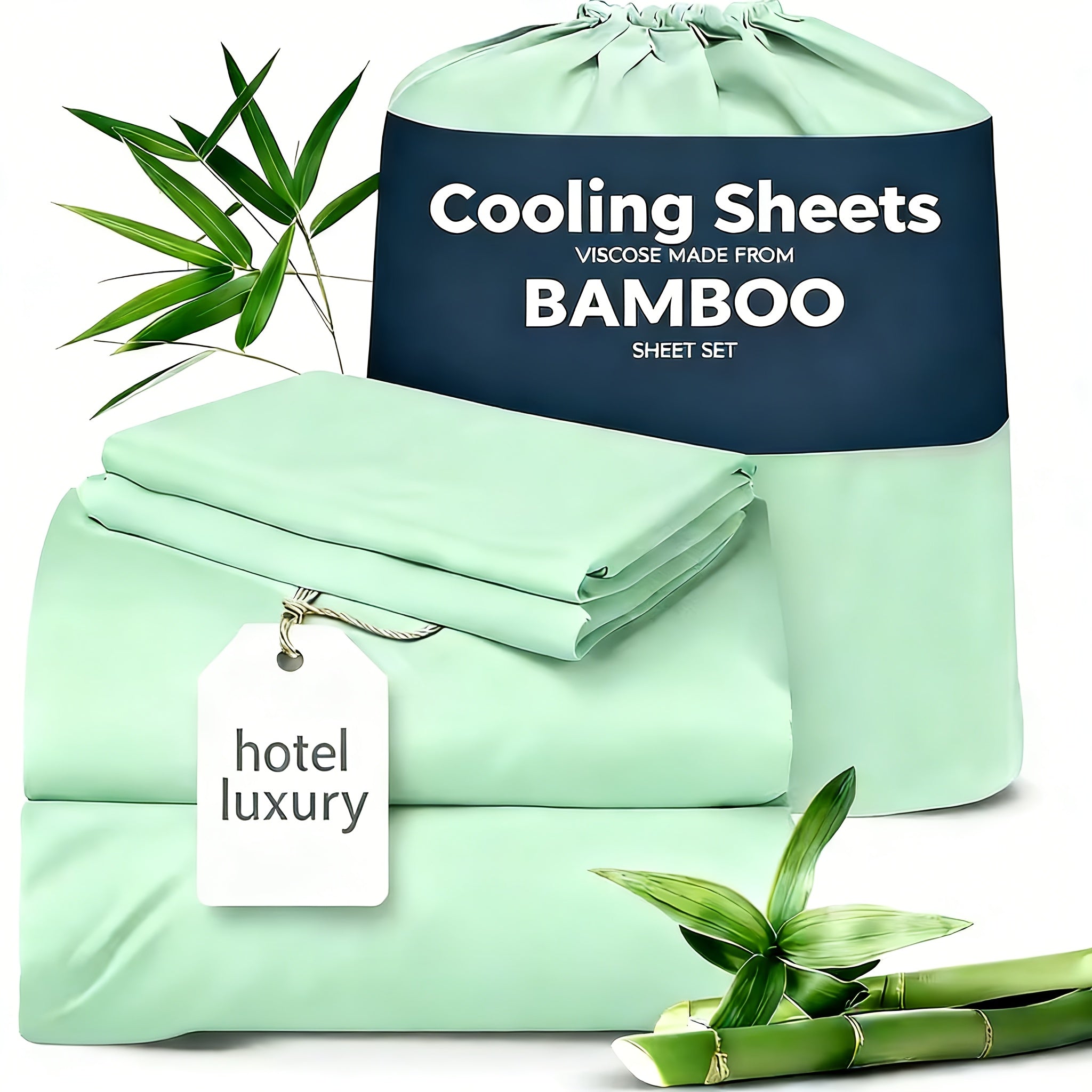 3/4pcs Cooling Sheets Set - Bamboo Bed Sheets Set Queen Size - Luxury Fitted Sheet Set - 1660TC Ultra Soft Children Sheet & Pillowcase Sets - Deep Pockets - Unmatched Comfort & Softness Sleep - Perfect Fit for All Beds Set - GREAT GIFTS