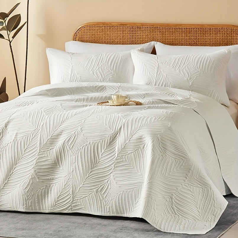 2/3pcs Cooling & Refreshing Summer Quilt Set - Lightweight Breathable Microfiber Bedspread - Modern Coin Pattern Coverlet All Season - Holiday Gifts For Family Friends (1 Quilt, 1/2 Pillow Shams)