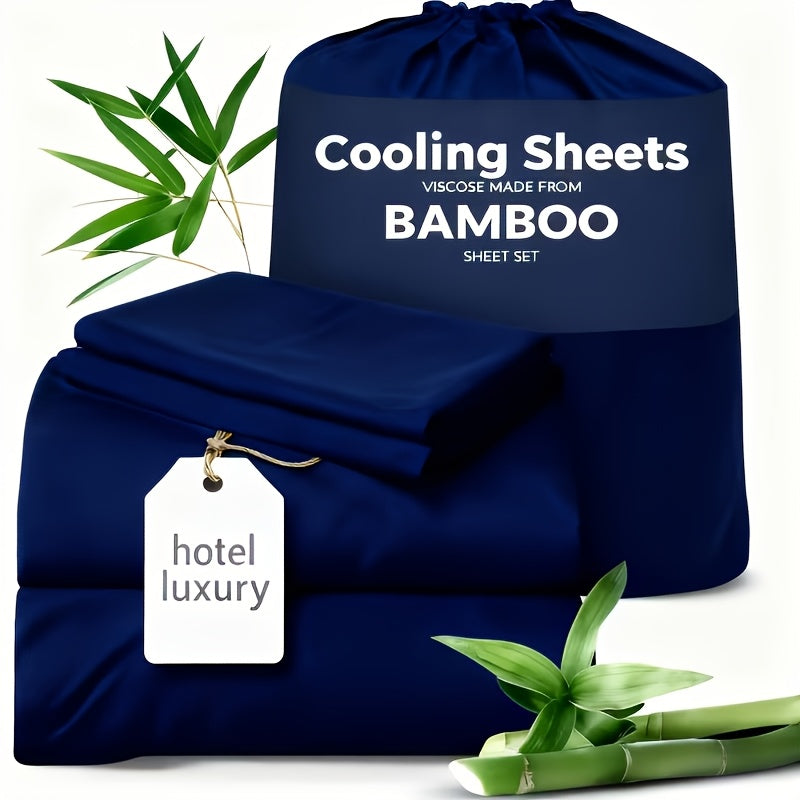 3/4pcs Cooling Sheets Set - Bamboo Bed Sheets Set Queen Size - Luxury Fitted Sheet Set - 1660TC Ultra Soft Children Sheet & Pillowcase Sets - Deep Pockets - Unmatched Comfort & Softness Sleep - Perfect Fit for All Beds Set - GREAT GIFTS