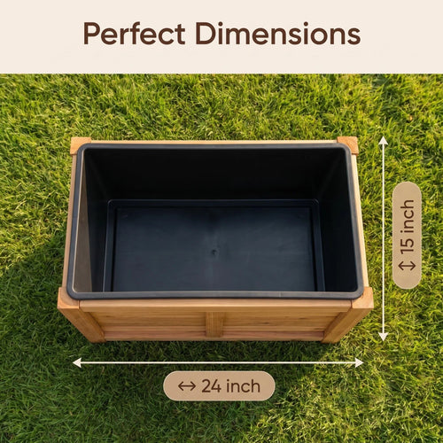 Wood Raised Garden Planter Box For Vegetable Flower Growing