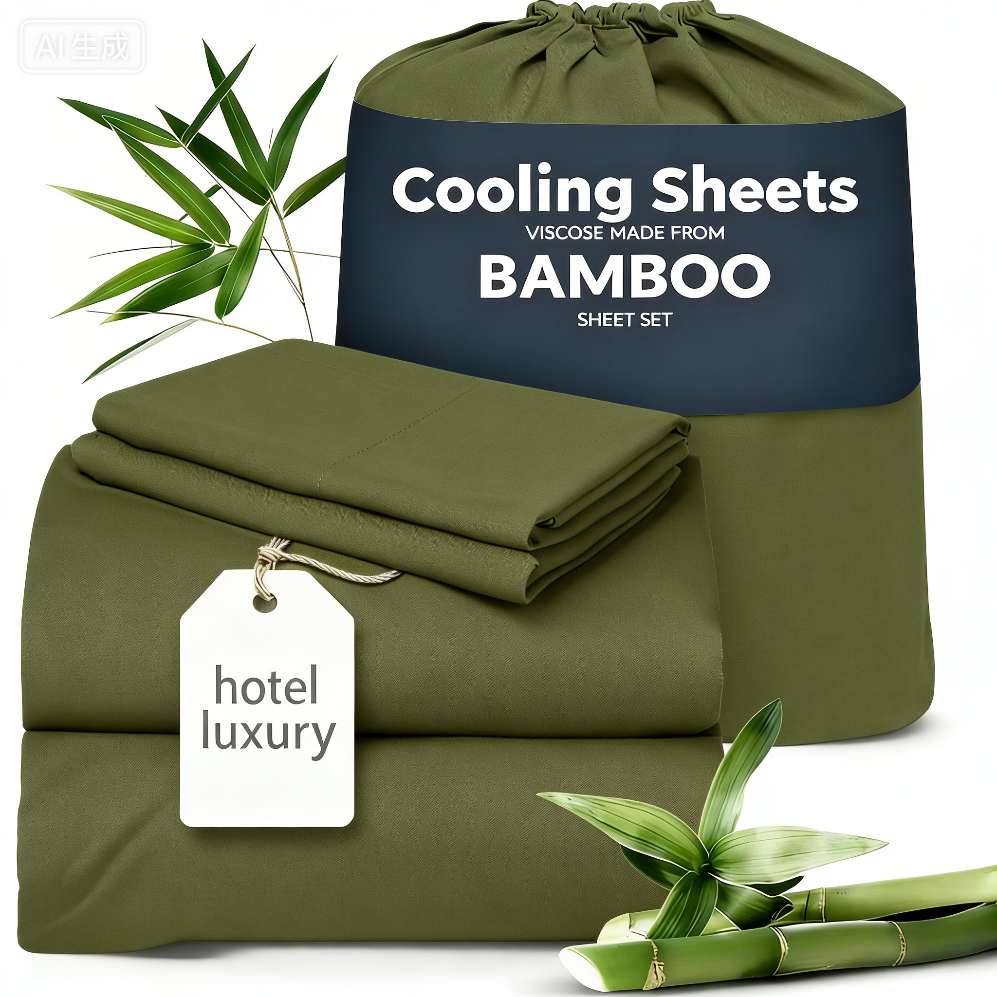 3/4pcs Cooling Sheets Set - Bamboo Bed Sheets Set Queen Size - Luxury Fitted Sheet Set - 1660TC Ultra Soft Children Sheet & Pillowcase Sets - Deep Pockets - Unmatched Comfort & Softness Sleep - Perfect Fit for All Beds Set - GREAT GIFTS